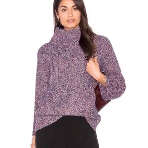 Rag & Bone Bry Chunky Marled Merino Wool Mock Neck Sweater Sz L Cozy Luxury